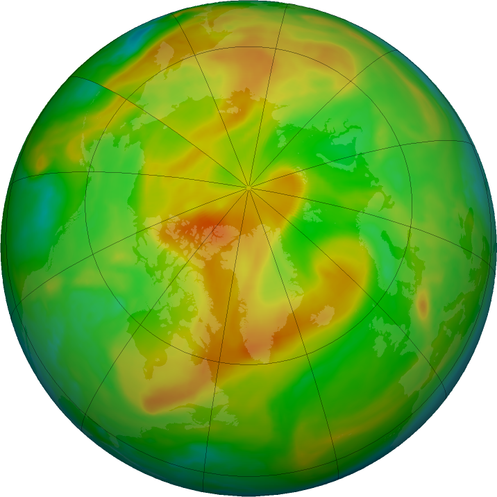 Arctic ozone map for 24 May 2023